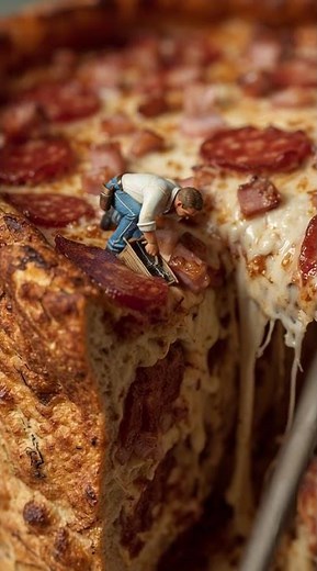 giant matambre a la pizza with tiny