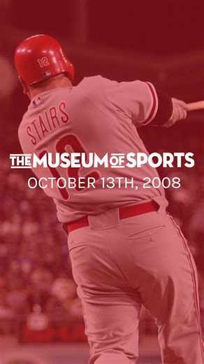 October 13th, 2008 - The Phillies beat the Dodgers 7-5 in game 4 of the NLCS. The game remained tight into the later innings before some clutch home runs from Shane Victorino and Matt Stairs. #Phillies #Dodgers #MLB | The Museum of Sports