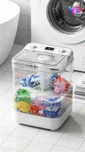 Viral Gadgets Hubs on Instagram: "🧺⚡ 5KG Portable Washing Machine | Wash Anywhere Anytime A compact laundry solution concept designed for easy washing at home or on the go. 📌 Concept visual created using AI. #kitchenessentials #hometips #indooractivities #homeappliances #smartgadgets @highlight"