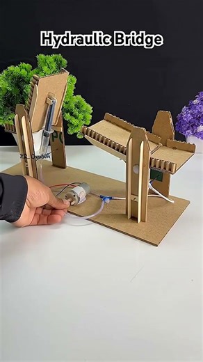 Hydraulic Bridge #ideas #amazing #simple #schoolproject #experiment #new #diy