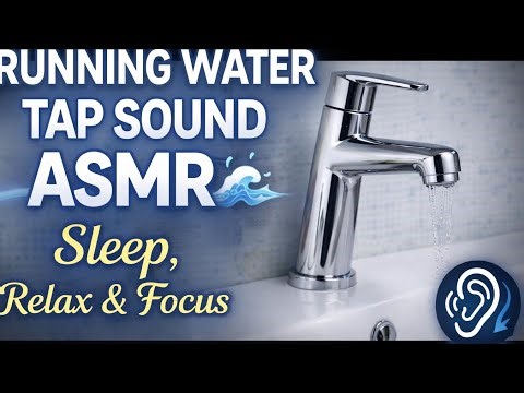 Running Water Tap Sound ASMR 🌊 | Sink Water Noise for Deep Sleep, Relax & Focus (Black Screen)