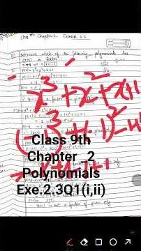 Class 9th Maths|Ex.2.3 Q1|Chapter2|Polynomials|CBSENCERT#class10th#polyomials