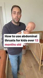 Here’s how to use abdominal thrusts for kids over 12 months old. #parenting #childsafety #infantcpr #parentingtips | thrivetraininginstitute