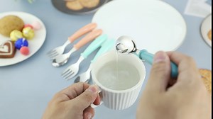 Pimoys 6 Pieces Stainless Steel Toddler Spoons, Kids Spoons with Round Handle, Toddler Utensils Children's Silverware Set, BPA Free, Dishwasher Safe