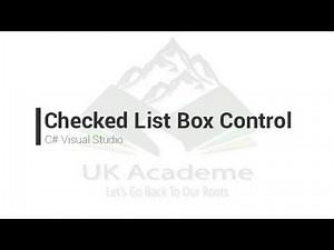 Checked List Box Control CSharp Visual Studio