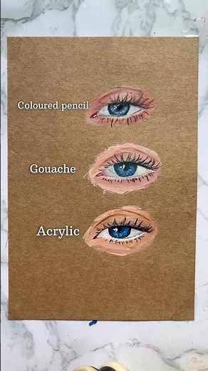 Coloured Pencil vs Gouache vs Acrylic 🎨 Which One Looks Best?