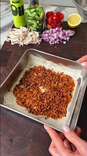 THE VIRAL CRISPY HARISSA RICE SALAD #recipe #easynutrition