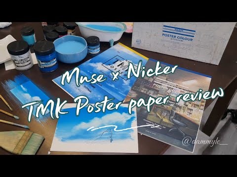review and painting | Giấy Vẽ Màu Poster Nicker - Muse TMK paper