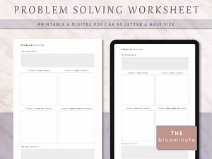 Printable Problem Solving Worksheets, Reduce Anxiety, Decision Maker, A4, A5, Letter, Half Letter, Brain Dump, Thought Organizer, PDF - Etsy