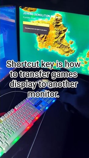 Shortcut key is how to transfer games display to another monitor? #externalmonitor #displaymanager