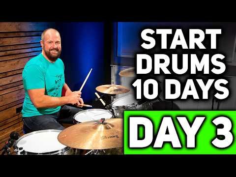 [DAY 3] Absolute Beginner Drummer? Learn 10 Songs In 10 Days