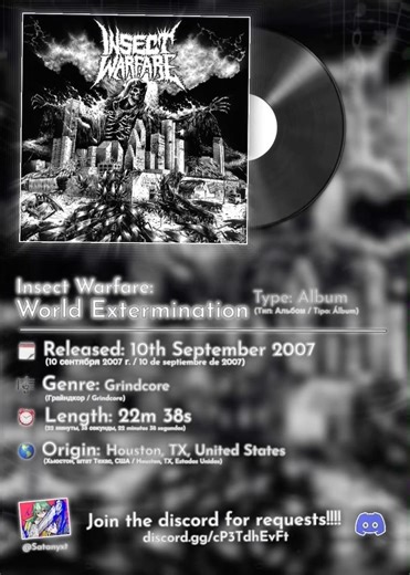 [INSECT WARFARE: WORLD EXTERMINATION] #albumreview #grindcore #fyp
