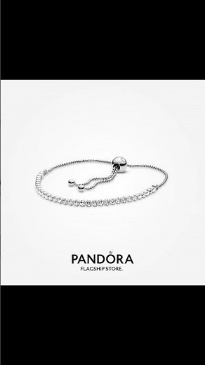 ￼Pandora Sparkling Slider Tennis Bracelet (Adjustable)