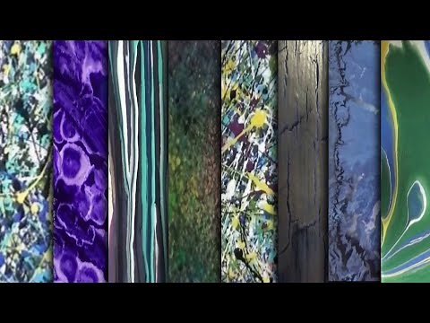 Acrylic Painting Technique Compilation: Splatter Drip Crackle Speckle Paint - Fast Forward & Reverse