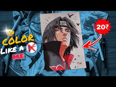 20₹ watercolor tutorial 😱😱|| Itachi drawing || Go kaifart