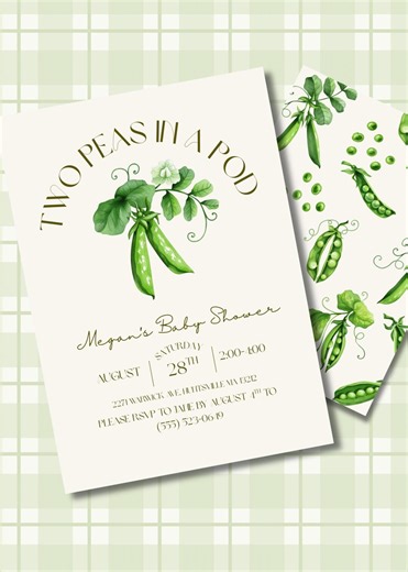 Two Peas in A Pod Twin Baby Shower - Etsy