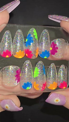 NEON SPRING Nail Art 💅💐 #nails #nailart