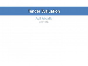 Tender Evaluation - SlideServe