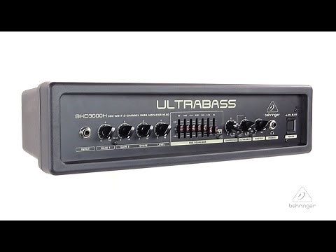 ULTRABASS BXD3000H Ultra-Lightweight 300-Watt 2-Channel Bass Amplifier Head
