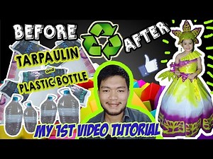 DIY MAKING RECYCLED BALL GOWN | HEADDRESS | MASK | MADE FROM TARPAULIN & PLASTIC BOTTLE