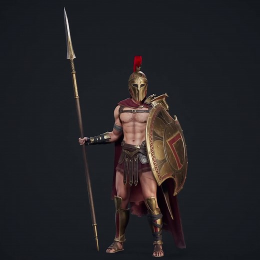 modelo 3D de Guerrero Espartano para Juegos