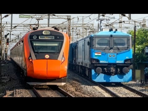 🔥 India's Most Powerful WAG12 Locomotive & High Speed Vande Bharat Express | Super Fast Train Video