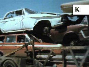 1970s New York Car Scrapyard, Wrecking Yard, 2K