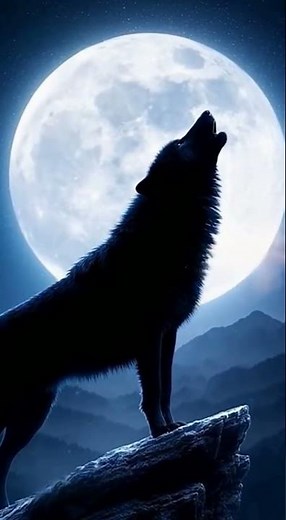 Alpha Wolf Howl Under the Full Moon 🌕 (ASMR) #wolf #fullmoon #shorts #wolves #nature #wildlife