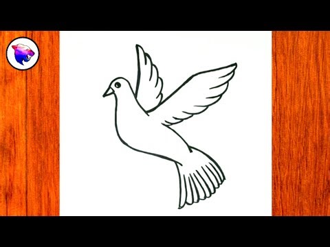 How to Draw a Bird in a Very Easy Way - How to Draw a Pigeon Bird Step by Step - Drawing Tutorial