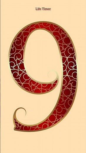 9 to 0 Royal Red Countdown Timer 🔴 Elegant Designer Numbers with Voice end with alaram 🔔