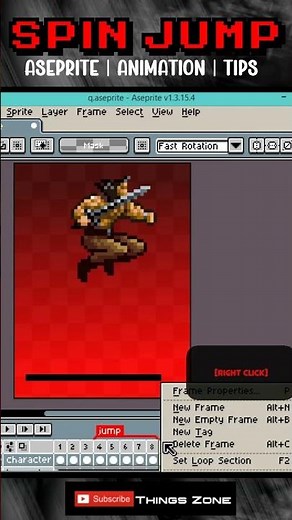 Aseprite Tips: How To Create a PERFECT Spin Jump in Seconds! (Pro Animation) #pixelart #aseprite