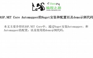 ASP.NET Core Automapper的Nuget安装和配置以及demo示例代码