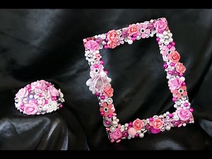 DIY Bilderrahmen im Blumen- und Perlenoutfit – Bilderrahmen gestalten – Design picture frames
