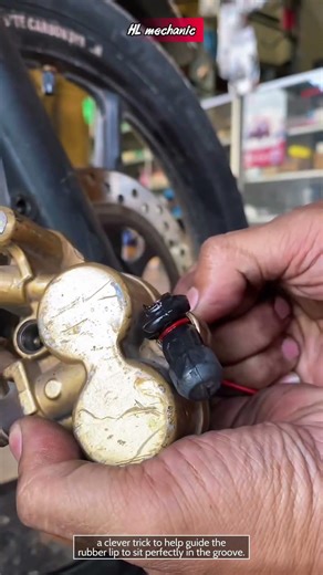 Tips for installing brake caliper boots #technique #technical #tipsotomotif #ideas #mechanic