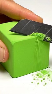 "Parrot Green Block Cutting 🦜" #asmrtriggers #asmrai #viral #fyp #asmr #asmrtiktoks #aiasmr #relaxing #satisfying #asmrsounds #gymchalk #crushingasmr | ASMr110