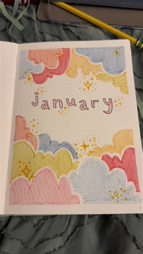 January bullet journal cover ✨ #bulletjournaling #craft #scrapbooking #bujo #january
