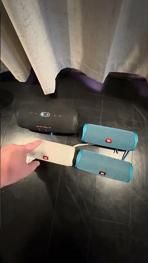 Turning on and pairing all of my smaller JBL speakers #jbl #jblsound #jblspeaker #jblsoundbar