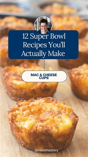 A fun take on mac and cheese! It’s Day 8 of 12 Super Bowl Recipes You’ll Actually Make and today I’ll show you how to make these tasty Mac & Cheese Cups. Comment ‘save’ and I’ll DM you the recipe. #superbowlsnacks #superbowlfoods #macandcheesecups #macandcheese #easymac https://thecookful.com/easy-macaroni-and-cheese-cups/ | Cook the Story