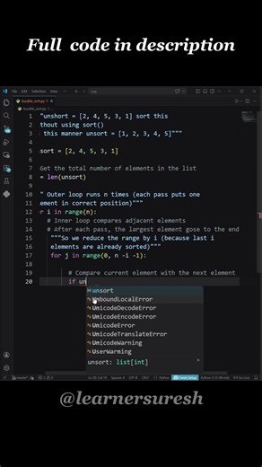 Build a Bubble Sort Function #programming #python #tutorial