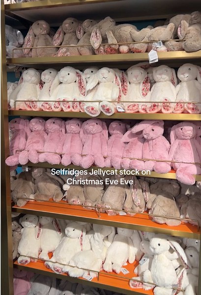 Jellycat Stock Update at Selfridges on Christmas Eve Eve