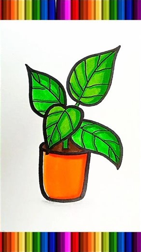 Plant drawing easy tutorial 💕🌿 #viral #drawing #shorts