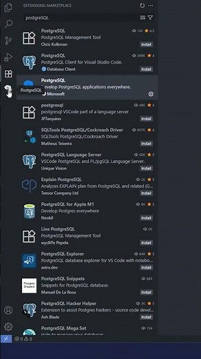 Extensiones de VS Code Parte 1 #basededatos #vscode #postgresql #shorts