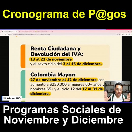 Cronograma de P@gos de los Programas Sociales de Noviembre y Diciembre | Prosperidad Social: https://wintorabc.com.co/actualidad/fechas-de-pago/ | Wintor ABC