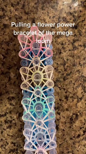 Creative Flower Power Bracelet Using Mega Loom