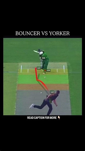 bouncer vs Yorker ball pace #fastbowling
