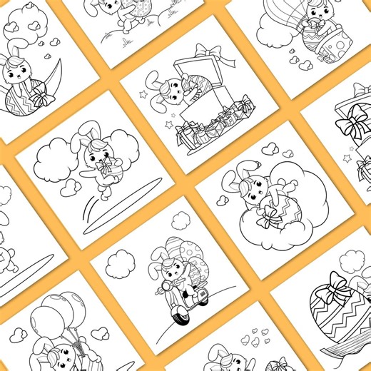 Printable Easter Coloring Pages for Kids | 35 Cute Bunny Coloring Sheets | Preschool Easter Activity | Instant Download PDF | A4 & US Letter - Etsy