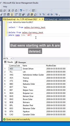 #SQL Two Ways to Delete Rows #datascience
