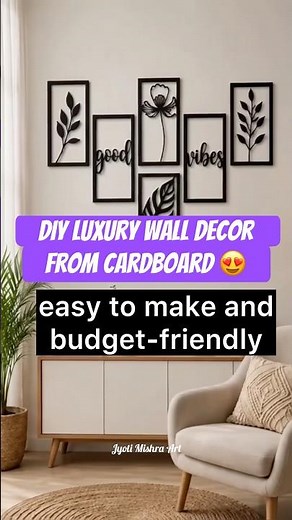 DIY Luxury Wall Decor from Cardboard 😍 | Easy Black Acrylic Wall Art | Budget Home Decor #shorts