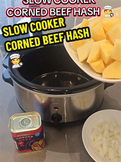 slow cooker corned beef hash recipe 😋 proper comfort food 😊 ingredients below 340g corned beef white potatoes 1 white onion 3 carrots peas 600ml beef stock garlic tyme english mustard salt pepper gravy granuels to thicken 😊 enjoy with dumpings or yorkshire puddings! #slowcooker #cornedbeefhash #slowcookerrecipes #fyp #mealideas