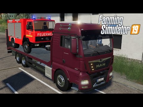 FS19 - TRANSPORTING FEUERWEHR FIREDEPT TRUCK with MAN TGX - NEW TRUCK MOD for Farming Simulator 2019